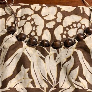 Beaded sleeveless linen top